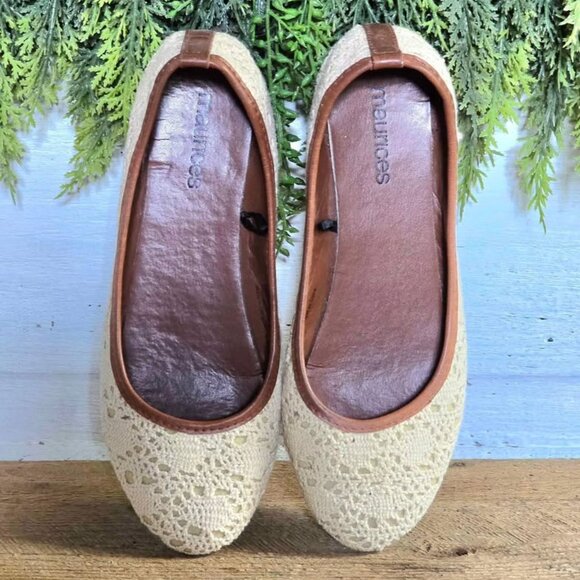 Size 8.5 Crochet Maurices Ballet Flats Shoes - Picture 1 of 5